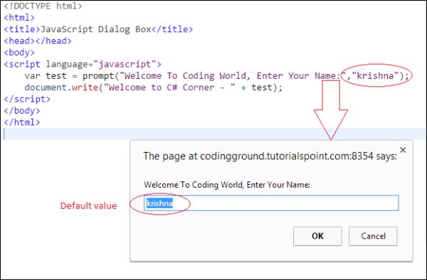 dialog box in html javascript